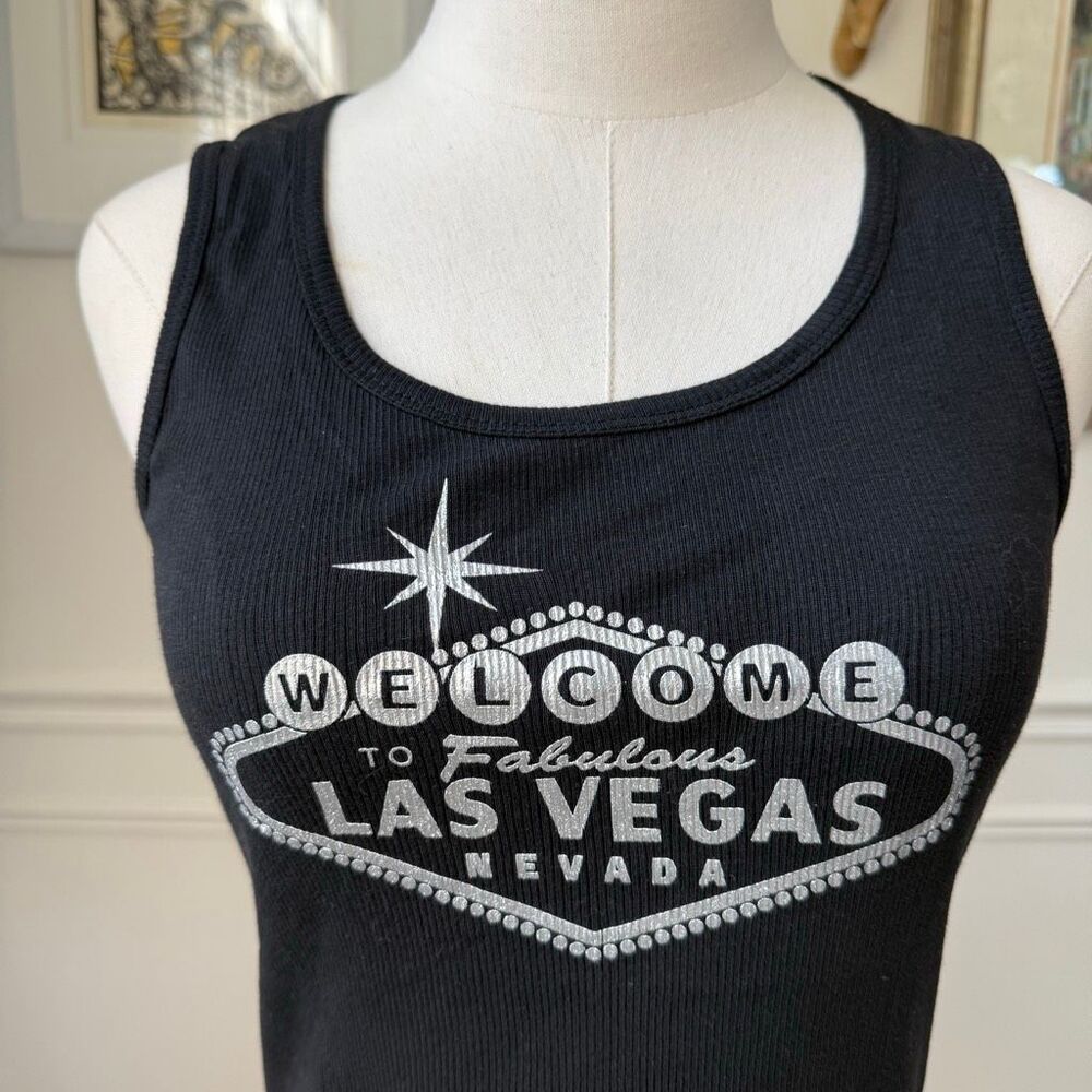 Y2K Exclusivo Welcome To Las Vegas Nevada Tank Top Slightly Cropped Indie Sleaze